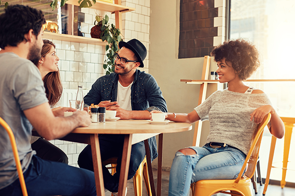 A group of teens talking